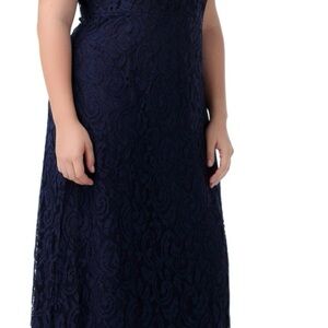 Nemidor Women's Full Lace Plus Size Wedding Maxi Dress